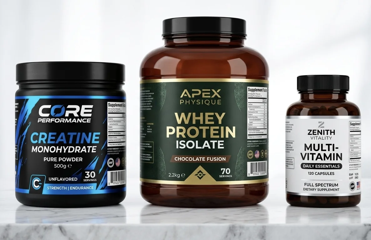 Rótulos para Suplementos Alimentares - Creatina, Whey, Pré-treino